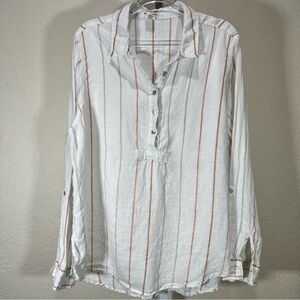 Artisan NY 100% Linen Long Sleeve Tunic Lagenlook Artsy Womens Sz XL